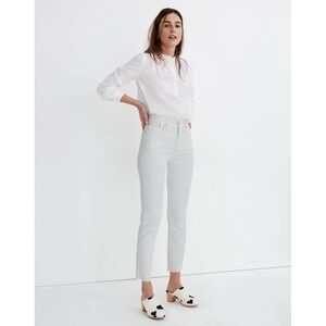 Madewell The Perfect Vintage Jean Women's 23 White High Rise Straight Raw Hem